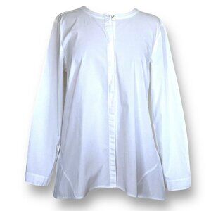 J Jill The White Shirt Collection Top M Stretch Cotton Minimalist Aline Blouse